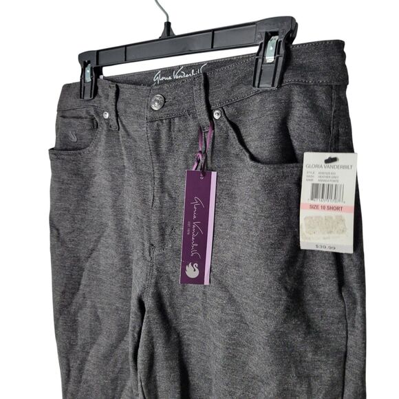 Gloria Vanderbilt Womens Size 10 Gray  Solid Amanda Slimming Tapered Leg Pants - Picture 3 of 13